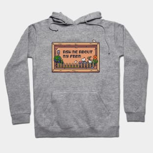 Ask me About my Farm Creative Gaming Sandbox Farming Pixel Art Hoodie